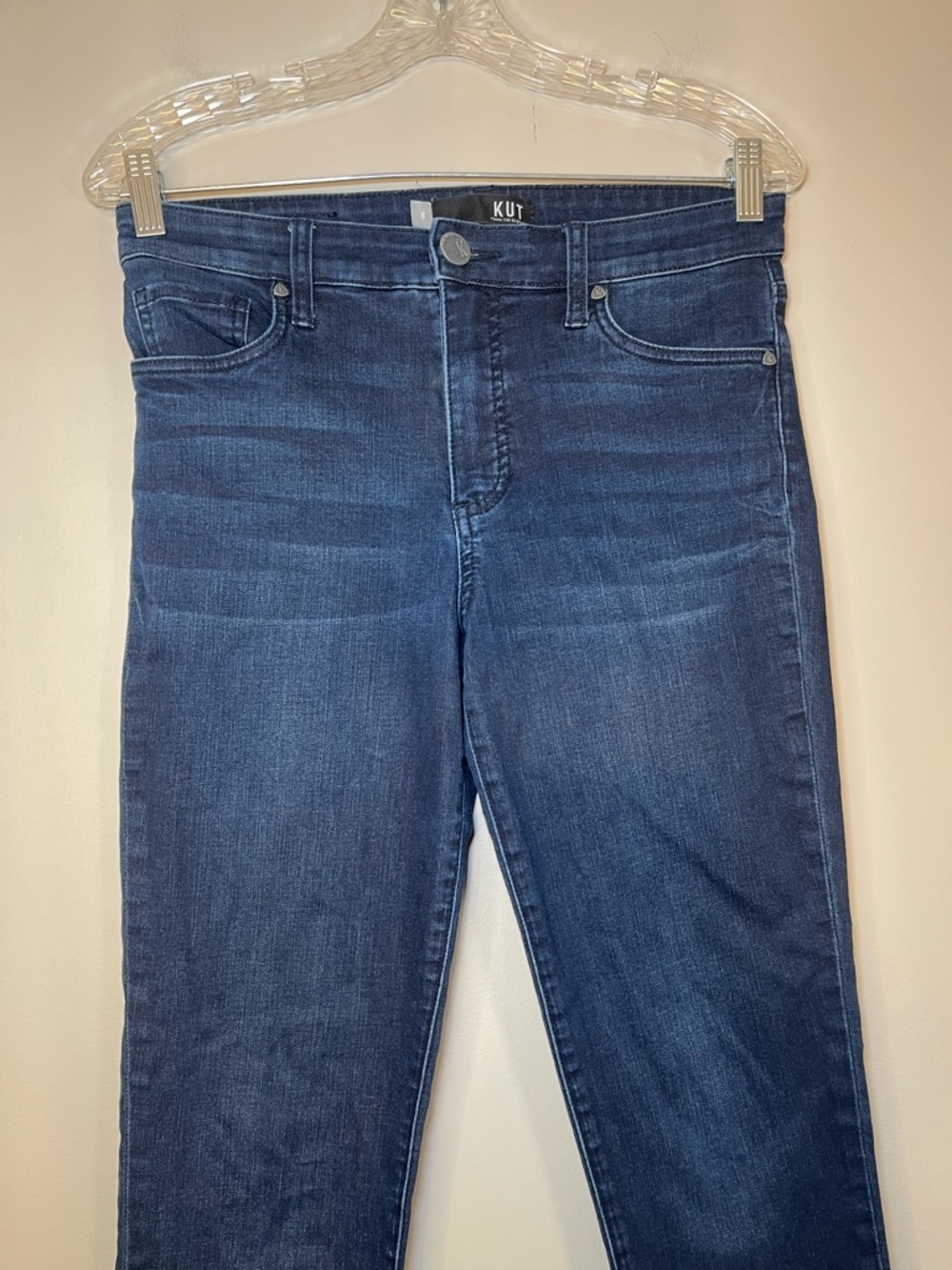 Kut from the Kloth Dark Blue High-Rise Skinny Jeans - Picture 3 of 9